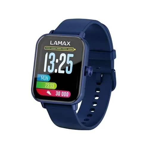 Lamax BCool2 Play Blue, Smartwatch, Bluetooth-Anrufe, SMS-Empfang, Telefonbenachrichtigung, Multimedia-Steuerung, Gesundheitsüberwachung, Schrittzähler, Sportmodi, Schlafüberwachung