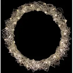 Mojawo LED Hängekranz / Türkranz LED Kranz Tischkranz Ø30cm warmweiß