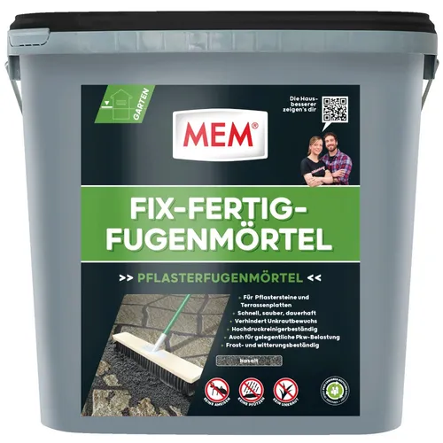 MEM Fix-Fertig-Fügenmörtel 12,5 kg - Witterungsbeständig und Anwendungsfertig - Fugenmörtel 12,5 kg in Basalt - ideal gegen Unkrautbewuchs, witterungsbeständig und schnell verarbeitbar, perfekt für Außenflächen.