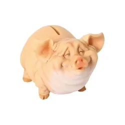 Bartl Spardose Charakterschwein 270291 - Süße Spardose für Kinder aus Polyresin, mit einzigartigem Gesichtsausdruck und wiederverschließbarem Design für leichtes Entleeren. Größe: ca. 13x9x9 cm.
