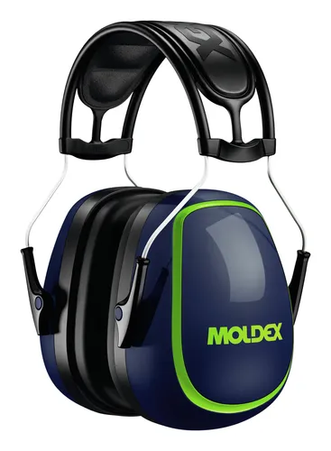 Moldex Kapselgehörschutz M5, 612001 - Blau, SNR 34dB für Erwachsene - Hochwertiger Gehörschutz mit 34 dB (SNR) für optimale Geräuschdämmung. Ideal für Baustellen und laute Arbeitsumgebungen. Bequeme Passform durch breite Dichtkissen und Kopfbügel.