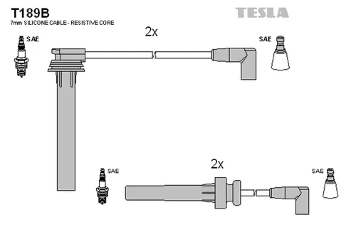 Tesla Zündleitungssatz T189B von Tesla