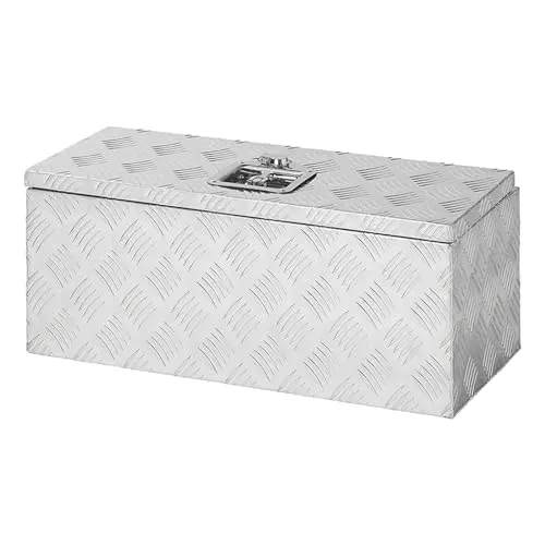 Alu Werkzeugbox für Anhängerseite Transportkiste Aufbewahrungsbox Alubox 60x25x25cm Anhänger Alukiste