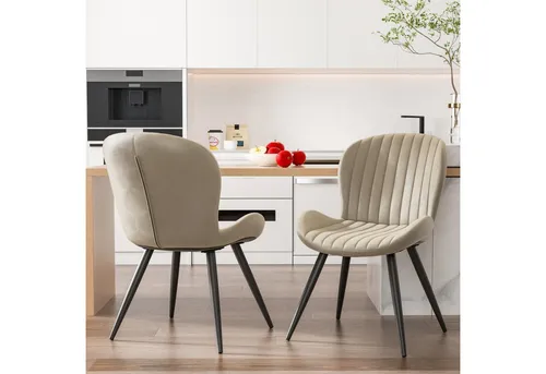 HawthyHome Esszimmerstuhl 2er Set Polsterstuhl mit Armlehnen & Metallbeinen (2 St), Wasserdicht & Ergonomisch für Küche Esszimmer Wohnzimmer