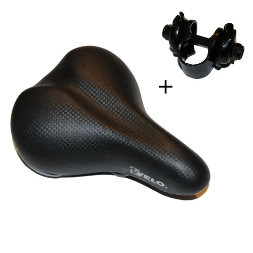 Velo Kinder Sattel 12-16 Zoll schwarz 205x152mm Mädchen Buben Fahrradsattel