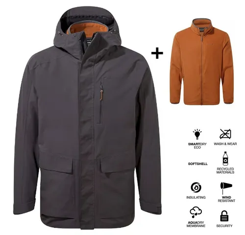 Craghoppers Hardshelljacke Craghoppers - wasserdichte Stretch Doppeljacke mit Microfleece Innenjacke - Lorton 3 in 1 - Herren