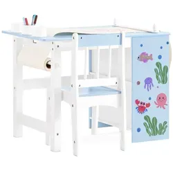 SoBuy Kindertisch mit 1 Stuhl KMB60-B in blau von SoBuy