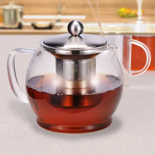 Teekanne 1,2L Glas / Edelstahl