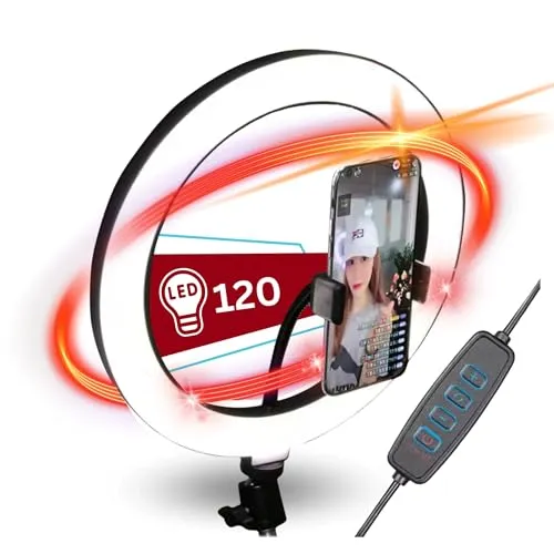 TronicXL Ringlicht 10 Zoll für Stativ I Ring Light mit Handyhalter ohne Tripod 1/4