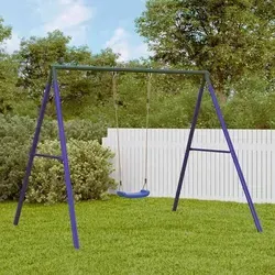 vidaXL Schaukel-Set mit Schaukelsitz - Multifunktionale Gartenschaukel für Kinder, fördert Gleichgewicht und Koordination, verstellbarer Schaukelsitz für Kinder von 3 bis 10 Jahren, robustes Metallgestell für hohe Stabilität.