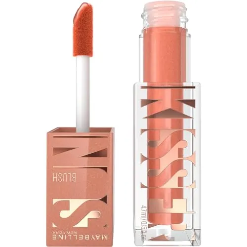 Maybelline New York Sunkisser Blush, Flüssiger Blush für sonnengeküssten Glow, Mit lichtreflektierenden Perlen und Pigmenten, Zartschmelzende Formel mit Vitamin E, 03 Sol Search, 4,7 ml
