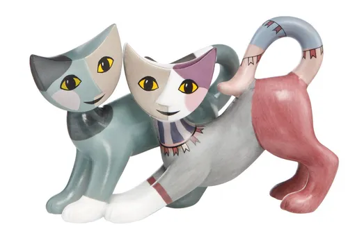 Goebel Rosina Wachtmeister Katzenpaar Meneo e Alma Figur Deko Minikatzen