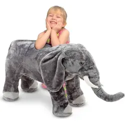 XXL Elefant Kuscheltier stehend - ca. 72 cm - Kuscheltiere: Stehender XXL Elefant, stabilisiert für Kleinkinder, ideal zum Sitzen und Spielen, perfekte Geschenkidee für kleine Tierliebhaber.