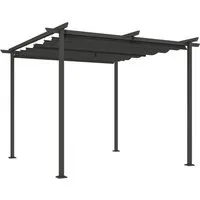 Furnicato 3x3m Garten-Pergola mit verstellbarem Dach und Metallrahmen - Entdecken Sie die flexible Garten-Pergola mit einem anpassbaren Schiebedach. Der robuste Metallrahmen und das UV-beständige Gewebe bieten optimalen Schutz und Langlebigkeit für Ihre Terrasse.