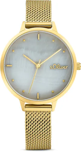 s.Oliver Damen Armbanduhr Quarzuhr Analog - Elegante Damen Armbanduhr mit Edelstahl-Armband, 3 bar wasserdicht und in Geschenkbox – ideal für jeden Anlass!