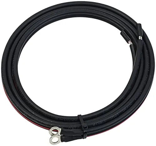 revolt Batteriekabel: Verbindungskabel Batterie auf Laderegler, M6-Kabelschuhe, 150 cm, 6mm² (Autobatterie Kabel, Kfz-Stromkabel, Auto)