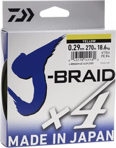 Daiwa Flechtschnur J-Braid x4 Gelb ø 0,29mm