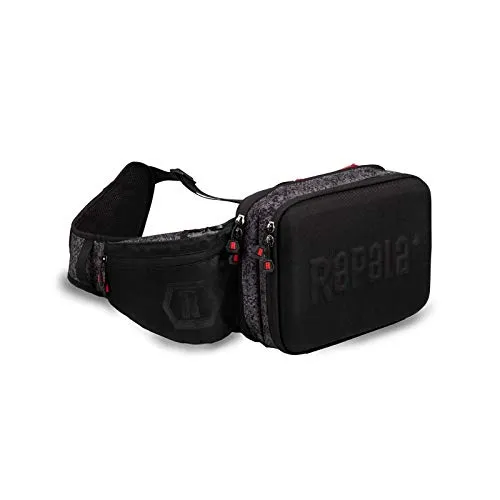 Rapala RUCSB Unisex-Adult Urban Tasche, Tarnung Schwarz - Angeltasche für Männer und Frauen, mit zwei Hauptfächern, die Tackle-Boxen vom Typ 3600 aufnehmen. Ideal für Angeln, Trekking und Camping, robust und langlebig.