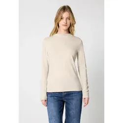 Street One Studio Basic Turtleneck Shirt Soft Beige - Bodies für Damen, vielseitiges Turtleneck Langarmshirt in softem Beige, perfekt für Layering und jeden Anlass.