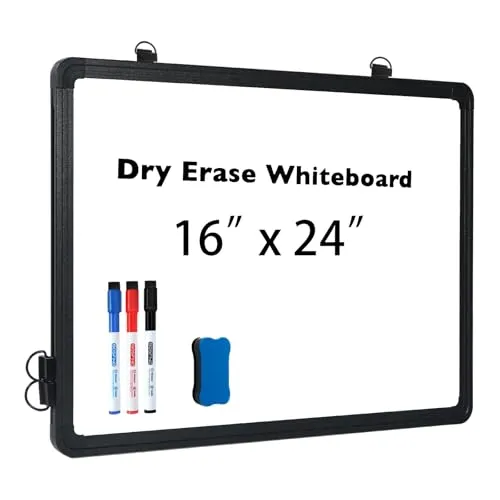 DumanAsen Whiteboard, trocken abwischbar, magnetisch, trocken abwischbar, Whiteboard für Wand, tragbares Whiteboard mit Aluminiumrahmen für Büro, Zuhause, Küche, Schule (40 cm x 60 cm)