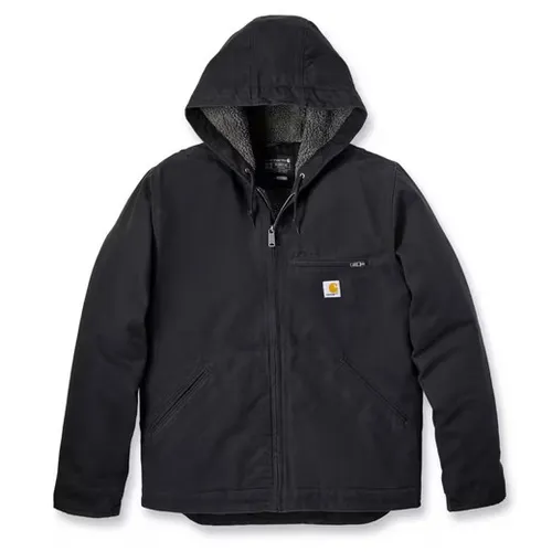 Carhartt BARTLETT JACKET 103826 - Schwarz - S - Funktionsjacke aus 100% Baumwolle mit warmem Futter und verstellbarer Kapuze. Ideal für kühle Tage, bietet hervorragenden Komfort und praktische Taschen.