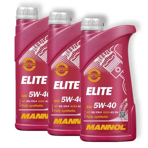 3x 1L Mannol Elite Motoröl 5W-40 Motorenöl API SN/CH VW 502.00 505.00 MB 229.5