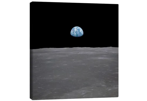 Posterlounge Wandbild Apollo 11 – Aufgang der Erde über dem Mond, NASA, erhältlich als Poster, Leinwandbild, Wandsticker oder Acrylglasbild