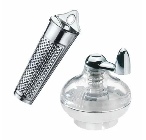 WESTMARK Muskatmühle Set 2 tlg. – Reibe + Mühle - Muskatmühlen Set für frisch geriebenen Muskatgeschmack, ideal für die Küche und perfekt für Gewürzliebhaber.