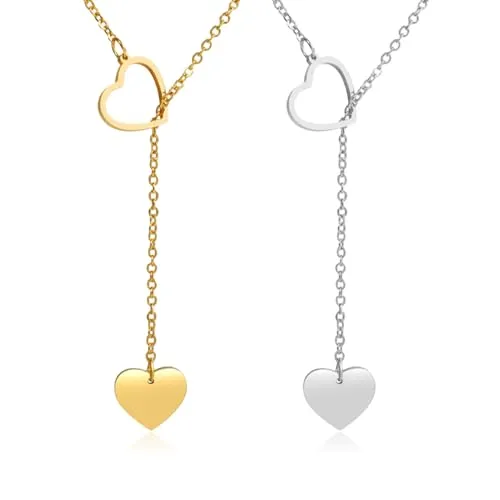 Stück Schlüsselbeinkette Mit Liebesanhänger, Herzförmige Halskette, Herzförmige Goldkette, Herzförmige Anhängerkette, Herzförmige Goldkette 2