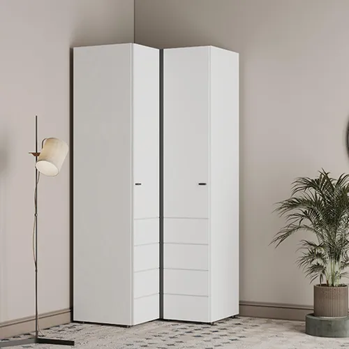 Kleiderschrank 2-türig Weiß Matt 95x208h cm