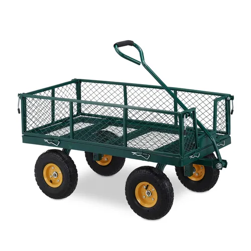 Klappbarer Handwagen für 250 kg Lasten - Bollerwagen mit 4 Rädern, ideal für Garten und Transport. Robustes Stahlmaterial und kompakte Klappfunktion für einfache Lagerung.