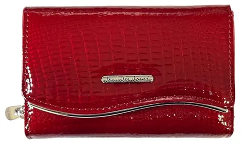 BagandBelt Damen-Geldbörse-RFID-Middle-Glossy-Design (red2)