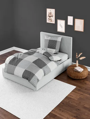 Bettwäsche 6277, Fein-Biber, Designed in Germany, Silber 15, 135 x 200 + 80 x...