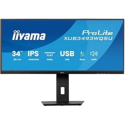 iiyama ProLite XUB3493WQSU-B6 Ultra Wide Monitor 34 Zoll - Ultra Wide Monitor mit 34 Zoll Diagonale, ideal für Multitasking und beeindruckende Bildqualität für Gamer und Kreative.