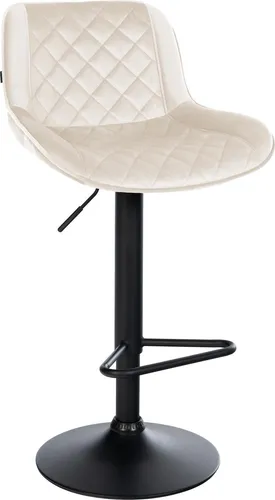 DELUKE Barhocker KUHAR Samt Creme – Höhenverstellbar & Drehbar