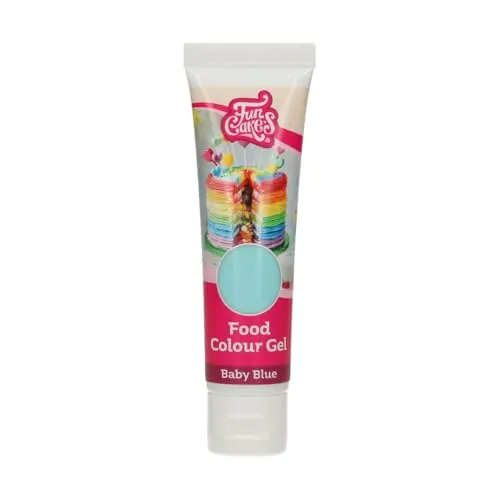 FunCakes Food Colour Gel Baby Blue: Hochkonzentrierte Lebensmittelfarbe für Teig, Creme, Fondant, Marzipan. Einfache Dosierung. Einzelne Tropfen, um lebendige Farben zu erzeugen. Halal. 30 g.
