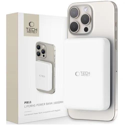 Tech-Protect LifeMag PB11 Powerbank mit MagSafe 10000mAh - Powerbank mit 15W USB-C Port, ideal für schnelles Laden unterwegs und inklusive USB-C Kabel.