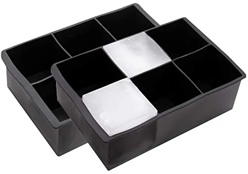 ZOLLNER24 2er Set XXL Eiswürfelform Silikon, Würfel 5x5x5 cm, schwarz
