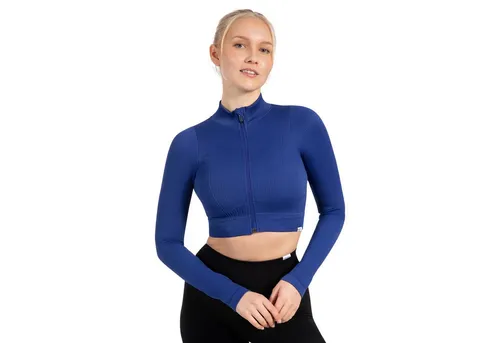 Smilodox Trainingsjacke Zeya – Slim Fit Crop Sportjacke in Royal Blau XL - Stylische Slim Fit Trainingsjacke für Damen, ideal für Sport und Freizeit. Mit hohem Kragen und Stretchmaterial bietet sie optimalen Tragekomfort und Bewegungsfreiheit.