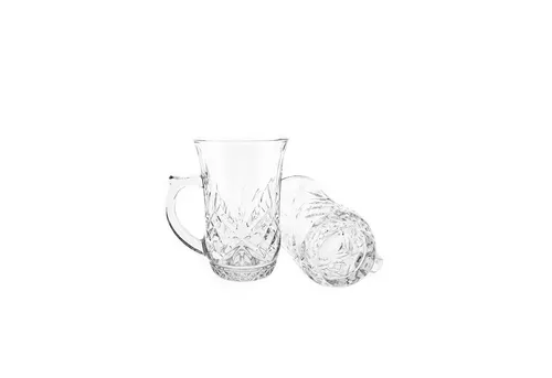 Almina Gläser-Set 6er Set Teegläser mit Henkel 155 ml Trinkgläser Transparent, 6-tlg.