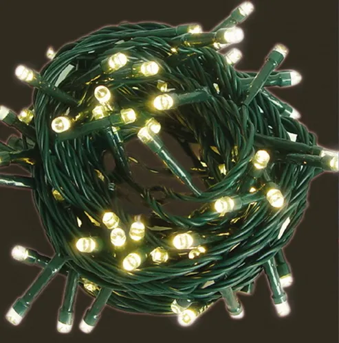 LEX 480er LED Lichterkette, warmweiß mit grünem Kabel
