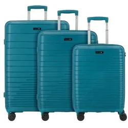 D&N Trolley Travel Line 4600 - 3tlg. Trolley-Set mit 4 Rollen - Koffer-Set aus leichtem Polypropylen mit TSA-Schloss für Sicherheit. Ideal für jede Reise, der kleine Koffer passt als Kabinengepäck.
