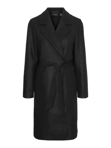 Vero Moda Langmantel VMFORTUNEAYA SS23 - Modischer Langmantel in Schwarz - Funktionsjacken, pflegeleichter und schnell trocknender Langmantel mit modischem Reverskragen und Eingrifftaschen, perfekt für stilvolle Auftritte.