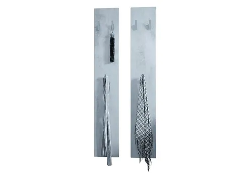 Vladon Garderobenpaneel 140 - Modernes Wandpaneel in Beton Oxid Optik - Garderobenpaneele mit 6 Haken, elegantes Design für die Diele, pflegeleichte Oberfläche und abgerundete Kanten für Sicherheit und Stil.