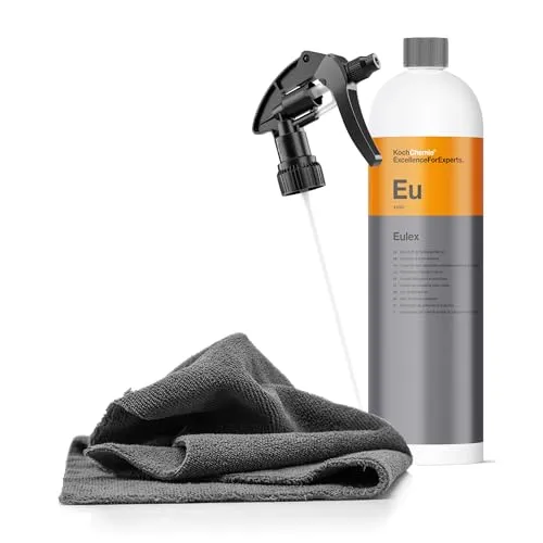 Koch Chemie Eulex Klebstoffentferner Set 1L - Effektiver Klebereste Entferner für Glas, Lack, Metall u.v.m. inkl. Sprühkopf und Mikrofasertuch für eine einfache Anwendung und rückstandsfreie Reinigung.