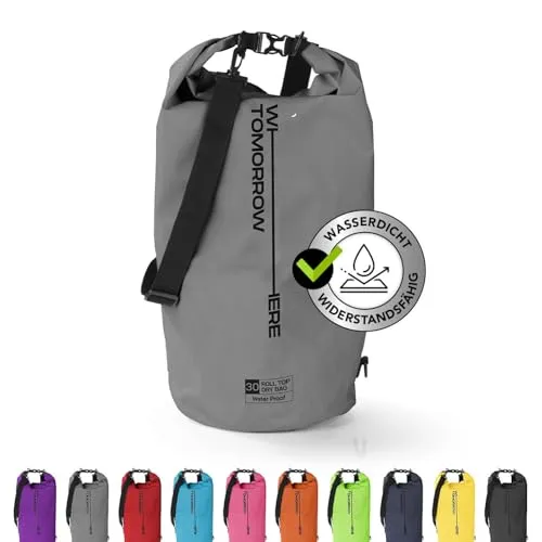 DoYourOutdoor Where Tomorrow Dry Bag Tasche 10L grau | Wasserdichter Rucksack | Wasserfester Beutel & Packsack | Drybag ideal für Boot, Kajak, Angeln und Camping