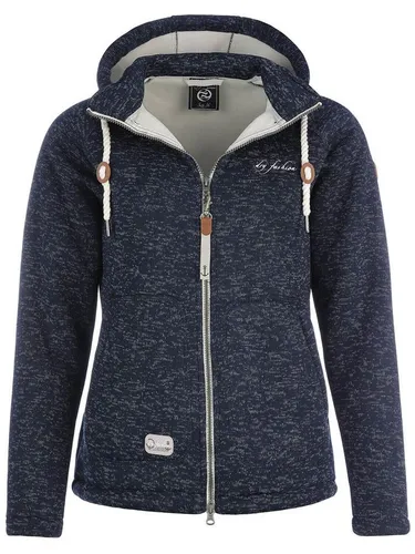 Dry Fashion Fleecejacke Föhr Damen Fleece-Jacke Strickjacke Föhr mit Kapuze und Reißverschluss