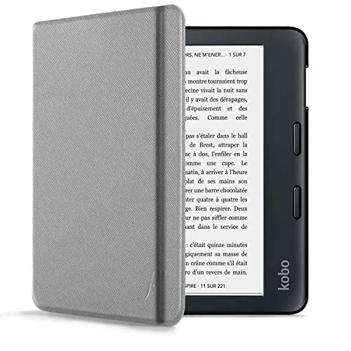 Forefront Cases Hülle für Kobo Libra Colour (Color) - Magnetische Schutz-Hülle für Kobo Libra Colour (Modell: 2024) - Dünn und Leicht mit Smart Auto Schlaf/Wach Funktion Tasche - Hellgrau