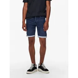 Herren O&S Denim Capri Jeans Shorts von ONLY & SONS