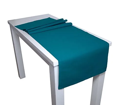 beties Farbenspiel Tischläufer ca. 40x220 cm - in interessanter Größen- und Farbauswahl - 100% Baumwolle für eine fröhlich Stimmung in Unifarben (Petrol)